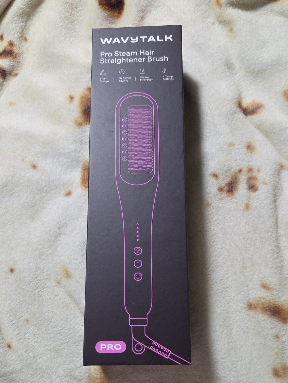 Pro Steam Hair Straightener Brush - Black